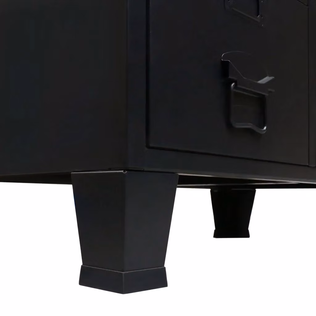 Berkfield Home Industrial Style Metal Wardrobe in Black, W/D/H: 67 x 35 x 107 cm – 3