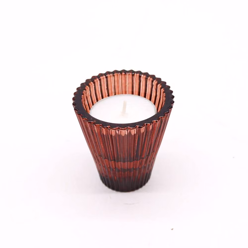 Serenityy Flip Glass Candle Holder for Tealights, Dinner and Pillar Candles in Red – 2