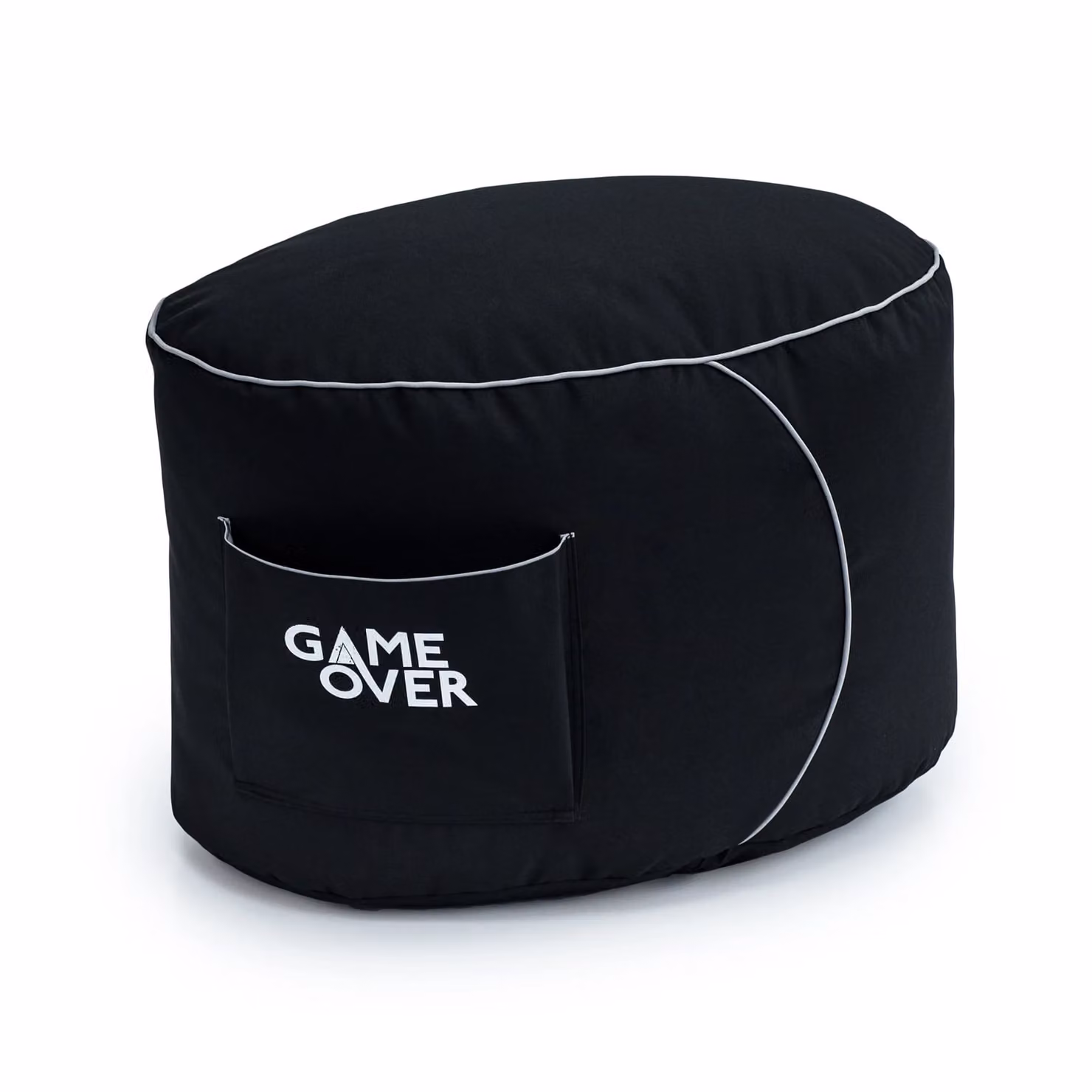 GameOver Store Black Cylindrical Video Gaming Bean Bag Footstool and Leg Rest
