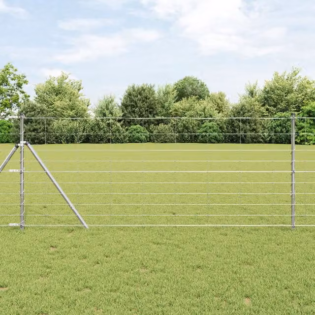 Berkfield Home Field Fence in Silver Galvanised Steel, 1 x 50 m – 1