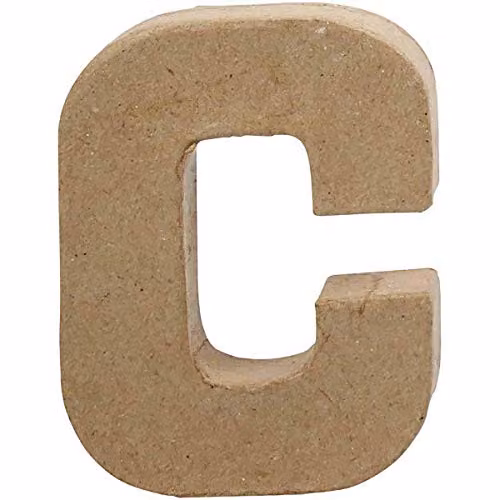Creativ Company Create Craft Letter C, Brown Paper, 10 cm