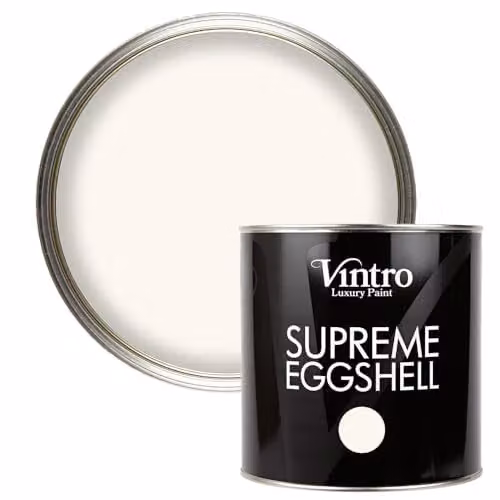 Vintro Eggshell Paint in Creamy White Champagne Waltz for Walls, Wood and Trim, 2.5 l