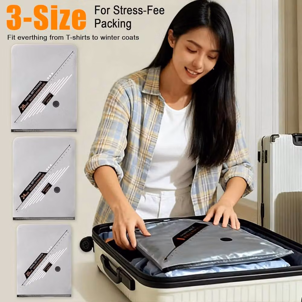ATEK 20 Pack Reusable Vacuum Storage Bags with Wireless Air Pump in Clear – 4