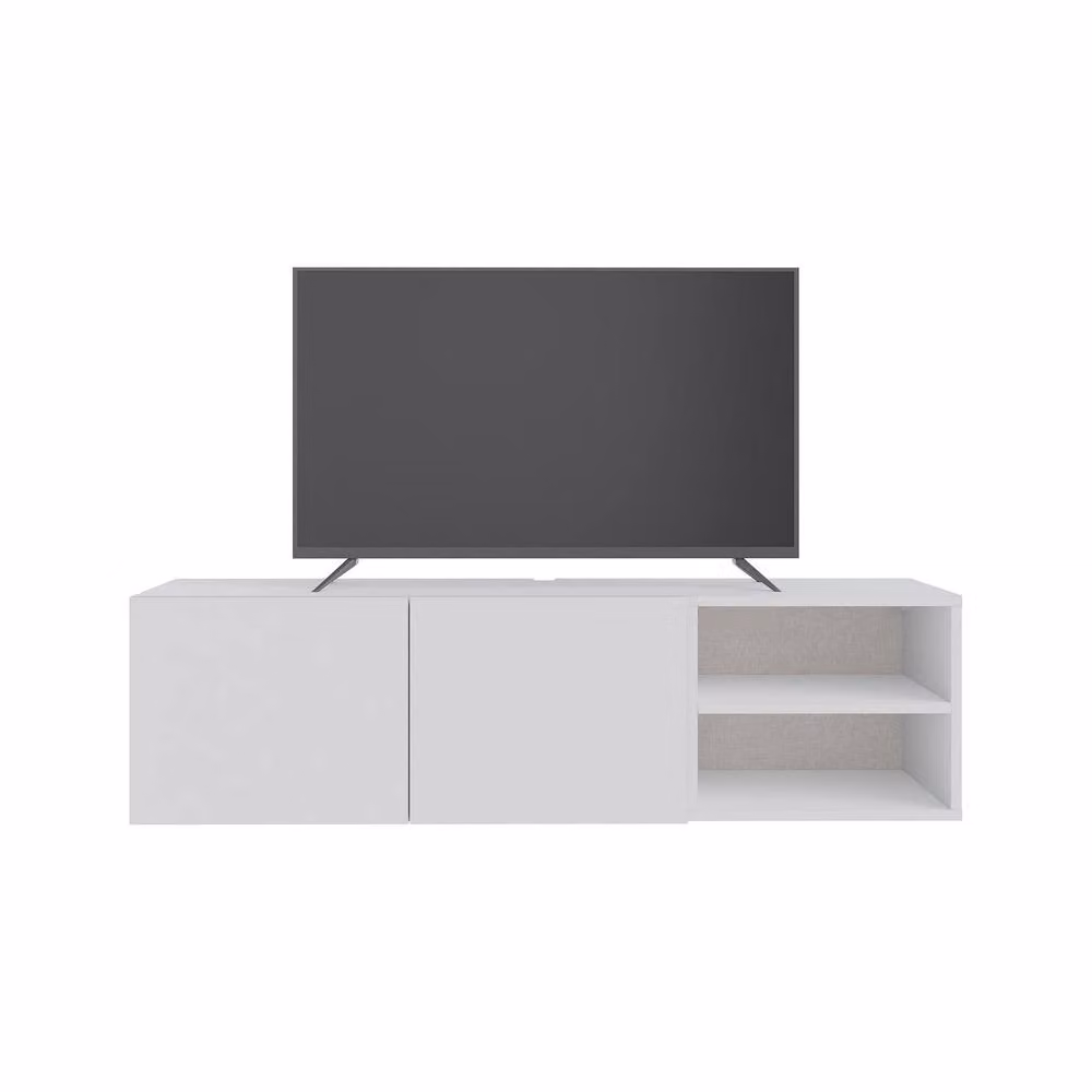 Decortie Conrad Wall-Mounted Floating TV Unit in White with Soft-Close Doors – 2