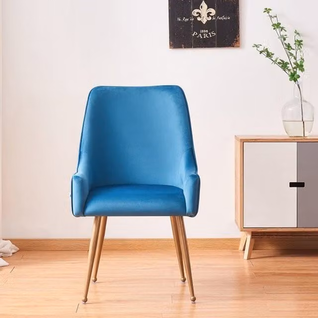 Life Interiors Soho LUX Velvet Dining Chair in Blue