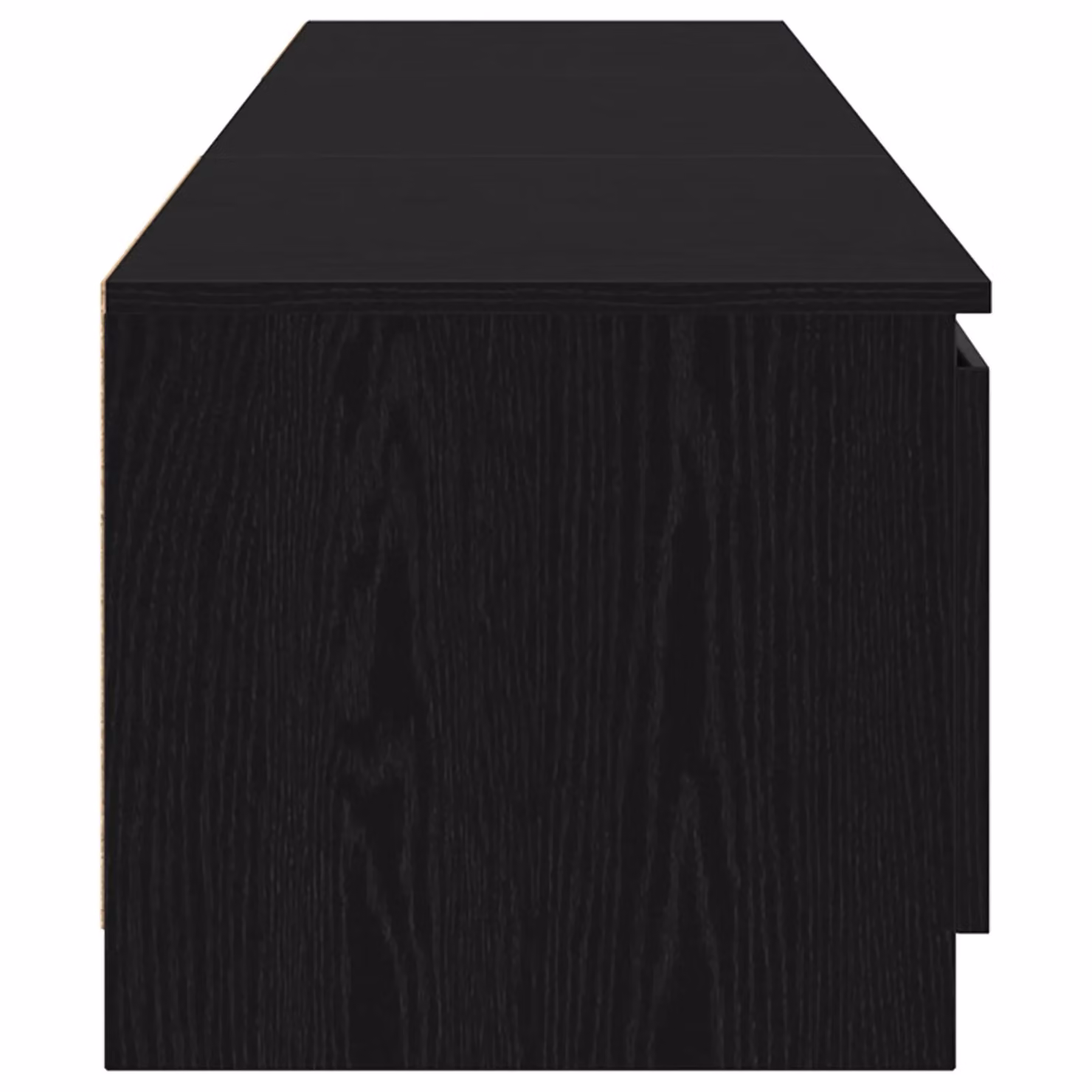 Berkfield Home Modern TV Cabinet with Integrated LED Lights in Black Oak, W/D/H: 140 x 40 x 35.5 cm – 4