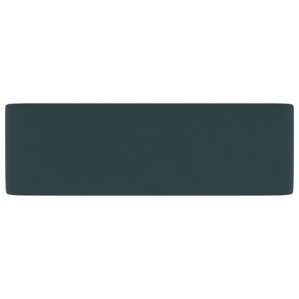 Berkfield Home Luxury Ceramic Rectangular Countertop Wash Basin in Matt Dark Green, W/D/H: 41 x 30 x 12 cm – 3
