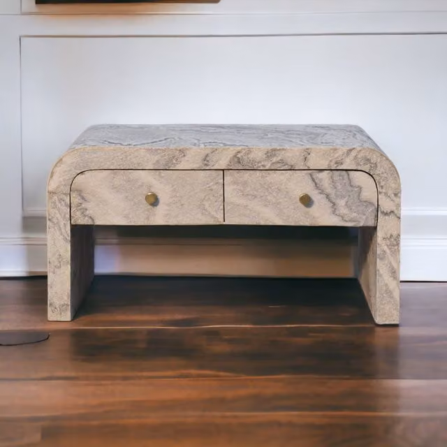 Artisan Furniture Art Nouveau Mango Wood Coffee Table, Brown, W/D/H: 80 x 50 x 40 cm