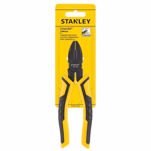 Stanley Controlgrip Combination Pliers in Yellow and Black, 150 mm