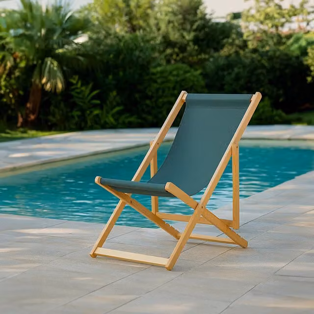 Interiors by Premier Modern Grey and Green Wood Chair with Treated Hardwood and Manual Notched Backrest