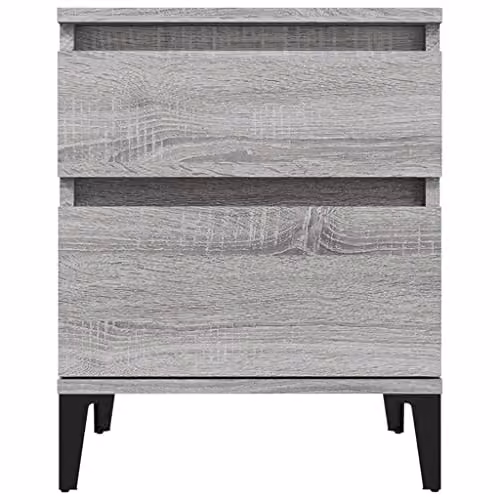 vidaXL Set of 2 Grey Sonoma Bedside Cabinets, W/D/H: 40 x 35 x 50 cm – 2