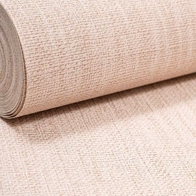 Rasch Highlands Plain Vinyl Non-Woven Wallpaper in Pink, White and Grey