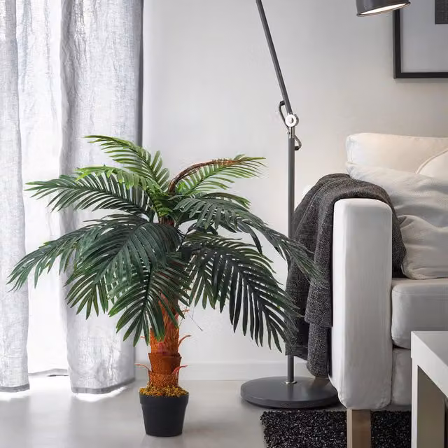 Livingandhome Artificial Green Palm Tree with Pot for Tabletop Display