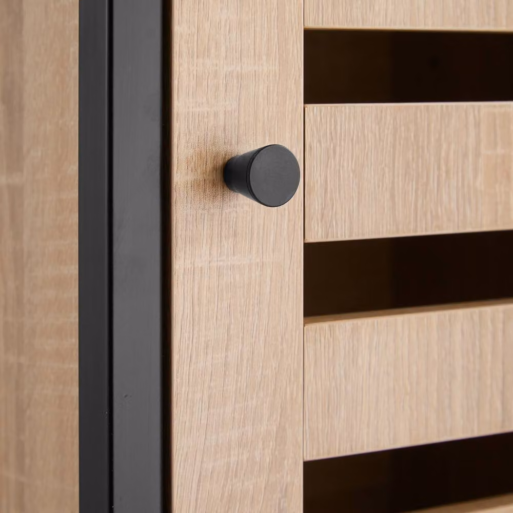 tectake Waterford Bedside Table in Light Oak with Shelf, Drawer and Cupboard, W/D/H: 40 x 42 x 60.5 cm – 8