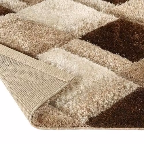 Phoenox Textiles Limited Origins 3D GEO Shaggy Rug, Beige, W: 120 cm, D: 170 cm – 3