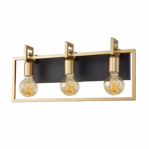 Netlighting Italux Primero Modern 3-Light Wall Lamp in Gold/Brass – 1