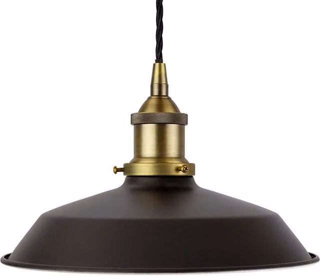 SE Home Trinity Small Metal Pendant Light in Matt Black and Antique Brass