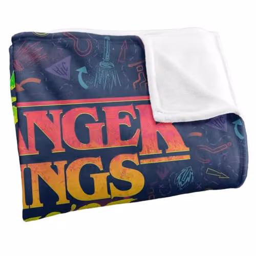 Netflix Stranger Things Tales From 85 Multicolour Logo Microfibre Fleece Throw Blanket W/D/H: 152.4 x 152.4 x 0.3 cm – 3