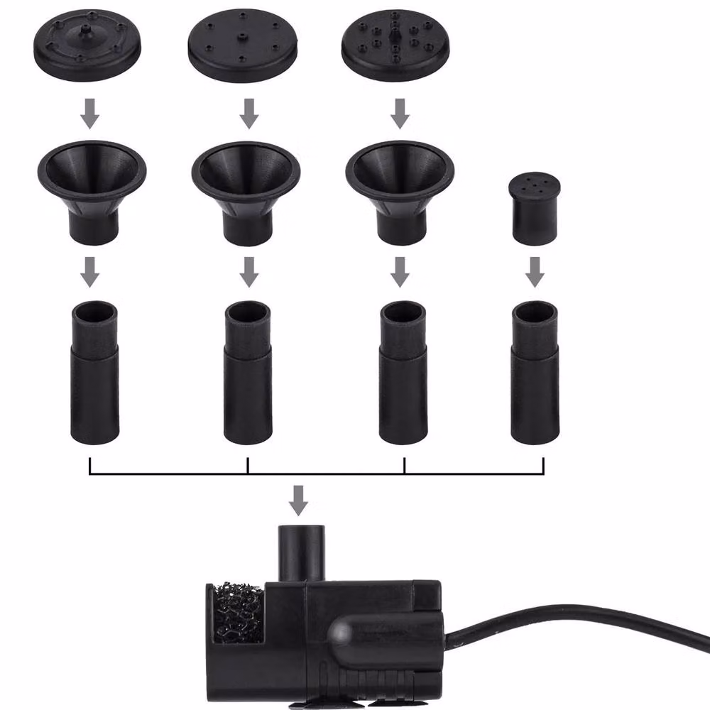 NESTLUNE 1.8W Mini Solar Panel Water Fountain Pump Complete Kit, Black – 4