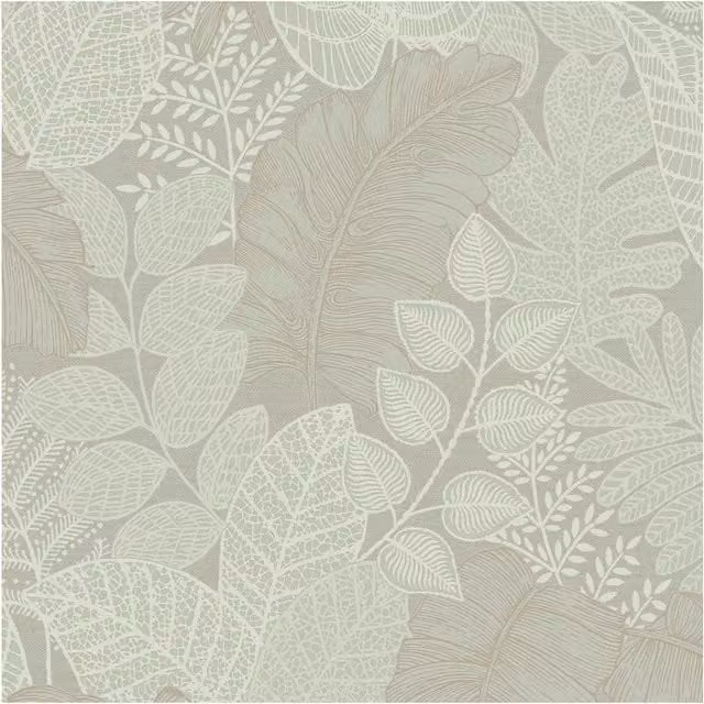 Superfresco Easy Scattered Leaves Floral Sage Green and White Wallpaper, Width: 52 cm, Length: 1000 cm