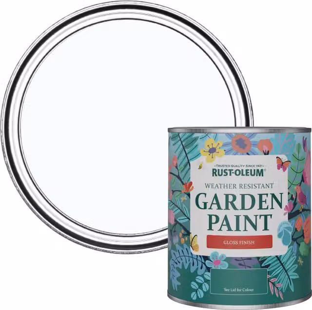 Rust-Oleum Garden Paint in Gloss Finish, White and Blue, 0.75 l