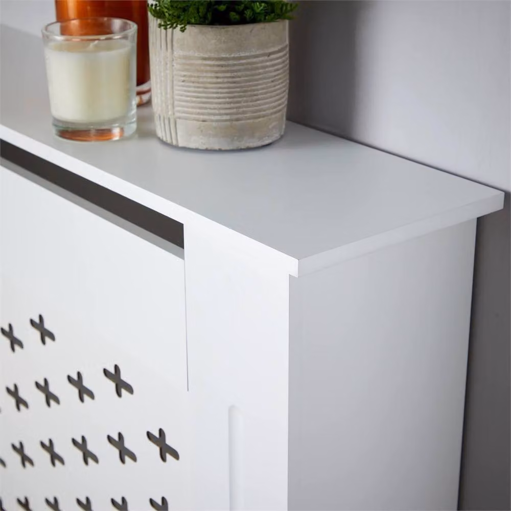 Nordara Modern White MDF Wooden Radiator Cover, W: 100 cm, D: 60 cm, H: 60 cm – 2