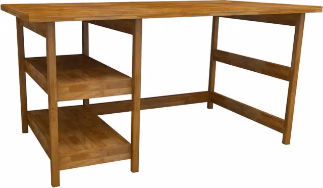 Destina Home Mira Solid Wood Computer Desk in Oak Brown