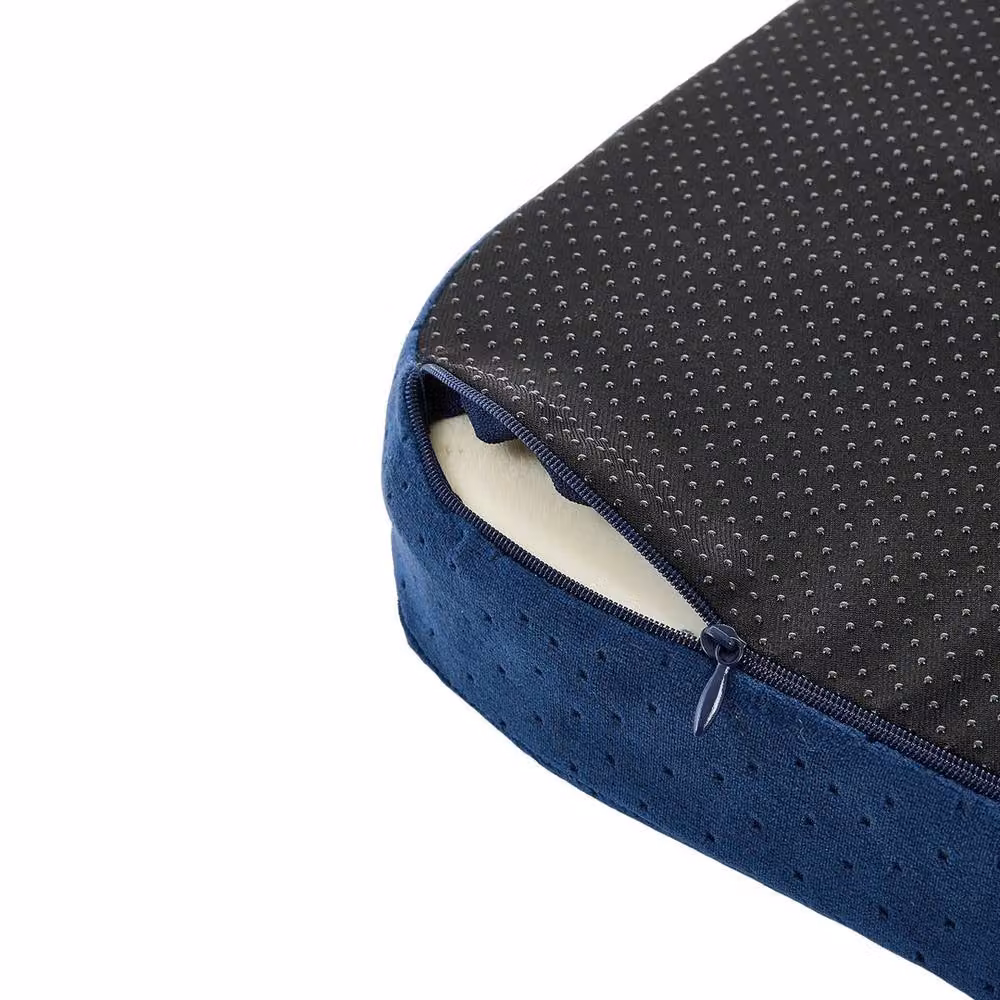 FLAVORA Dark Blue Memory Foam Soft Seat Cushion and Back Support for Adults, W: 100 cm x L: 190 cm – 3