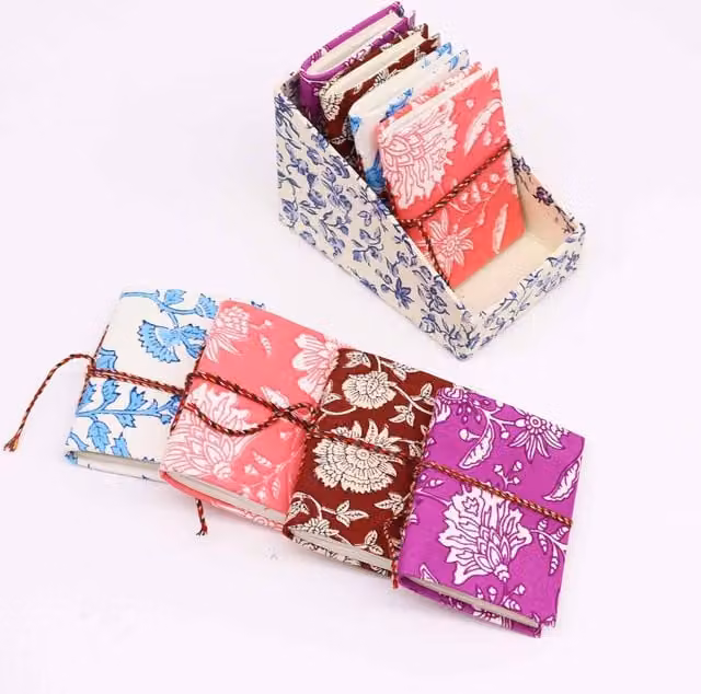 KDMK Floral Print Softcover Cotton Bound Notebooks in Multicolour and Yellow