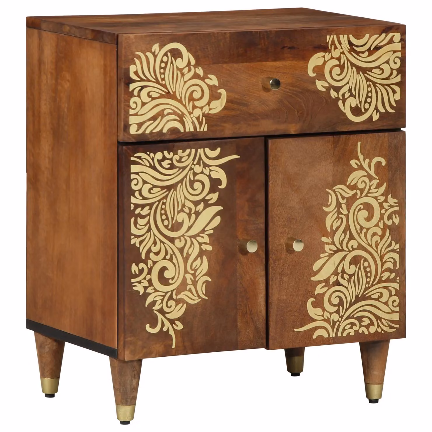 Berkfield Home Honey Brown Solid Wood Bedside Cabinet W: 50 cm, D: 33 cm, H: 60 cm – 2
