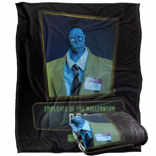 LOGOVISION Beetlejuice 2 Bob Employee of the Millennium Super Soft Silky Touch Fleece Throw Blanket, Multicolour, W: 152.4 cm x L: 127.0 cm