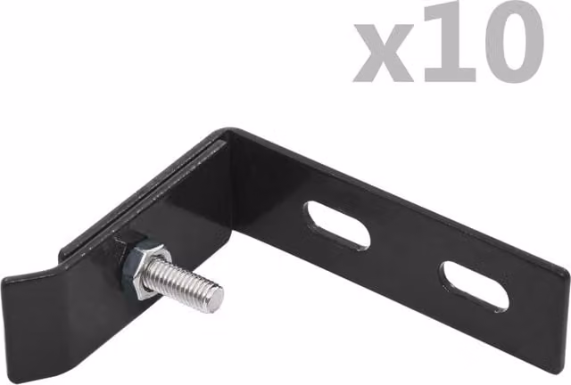 Berkfield Home Wall Corner Connector, 10 Set, Anthracite Black, Galvanised Stainless Steel – 1