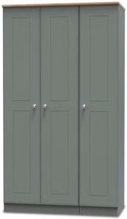 Welcome Victoria 3 Door Tall Triple Wardrobe in Grey