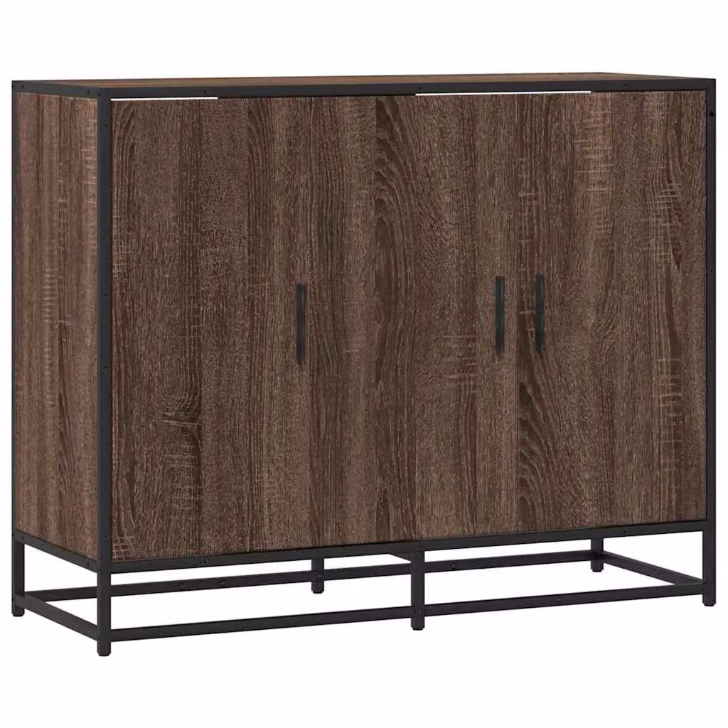 Berkfield Home Industrial Sideboard in Brown Oak, W/D/H: 94 x 35 x 76 cm – 2