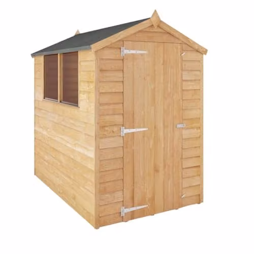Mercia Brown Wooden Garden Shed with Single Door and Windows, W/D/H: 182.88 x 121.92 x 185.0 cm – 1
