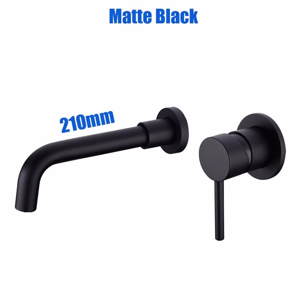 Hinsinc Wall Mounted Basin Mixer Tap with Spray Function in Matt Black Brass – 2
