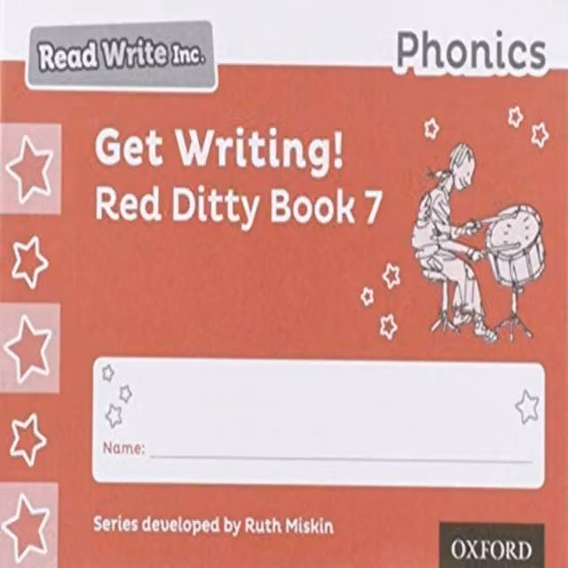 Ruth Miskin Read Write Inc. Phonics Get Writing Red Ditty Book Pack of 10