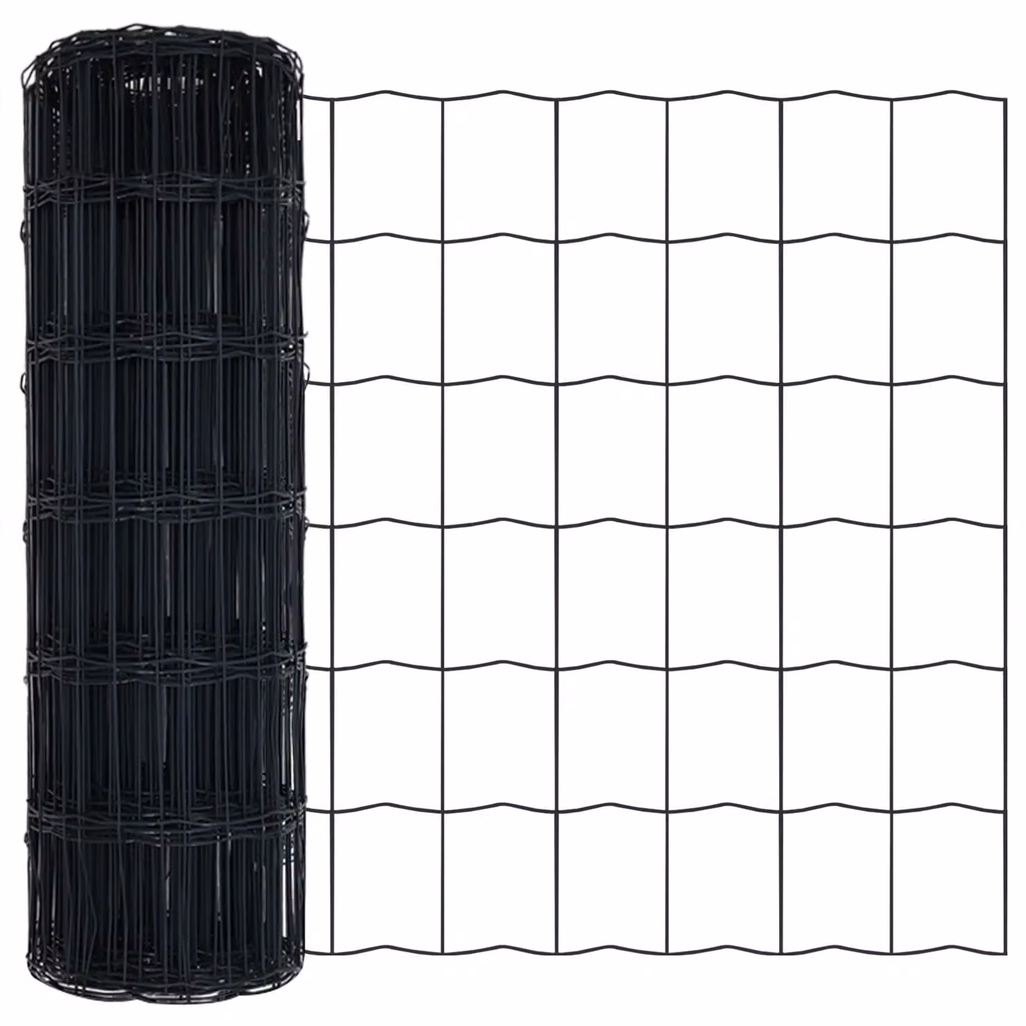 Berkfield Home Euro Fence Grey PVC-Coated Steel Fence, 0.8 x 10 m – 4