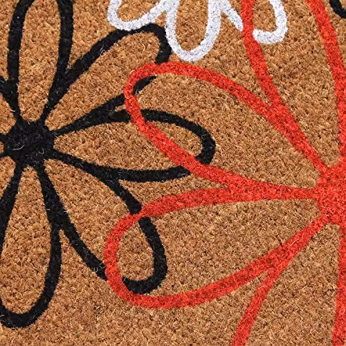 Coco&Coir Bloom Three Natural Coir Door Mat, Beige and Brown, W: 75 cm, D: 45 cm, H: 1.5 cm – 5