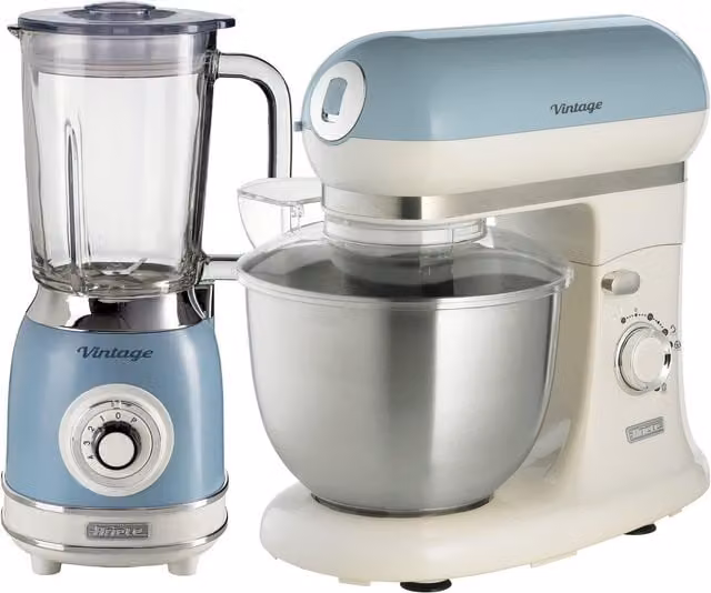 Ariete Retro Jug Blender and Stand Mixer Set in Blue with Glass and Stainless Steel Components – 1