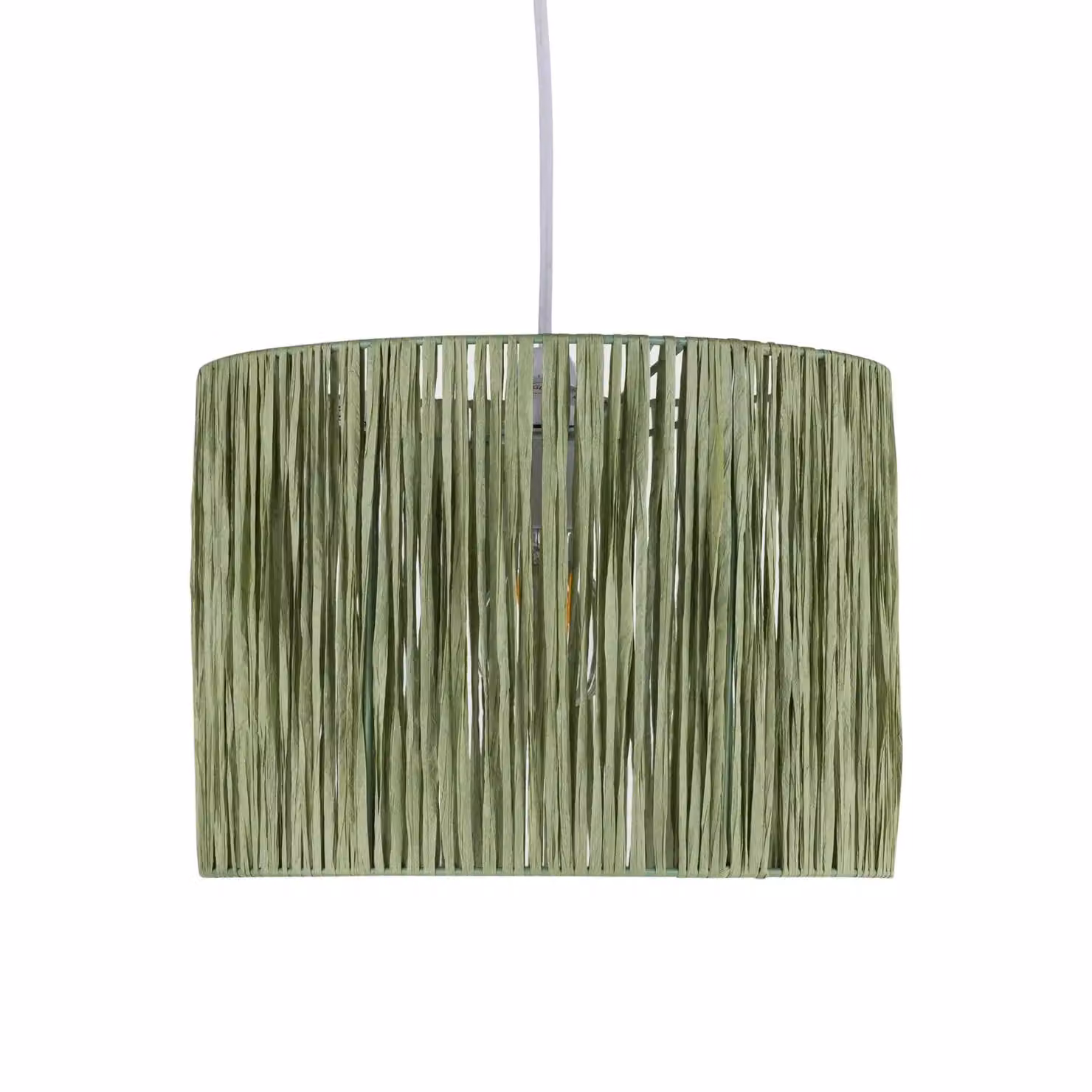 First Choice Lighting Raffia Green Round Rattan Easy Fit Pendant Lamp Shade, Diameter: 28 cm – 2