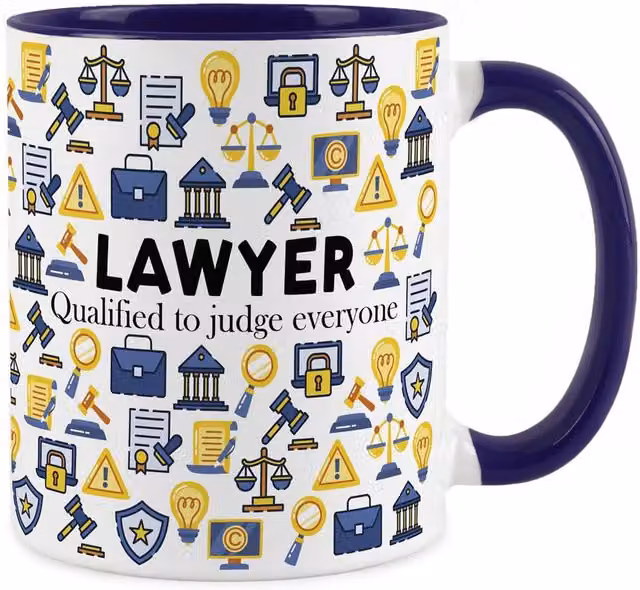 Purely Home Novelty Lawyer Ceramic Mug in Navy Blue