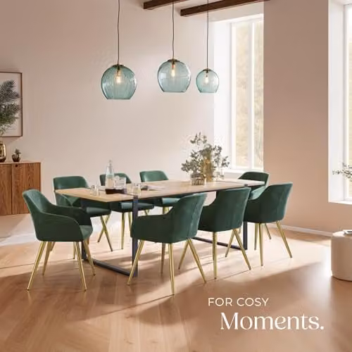 tectake Marilyn Accent Chair in Dark Green and Gold – 2