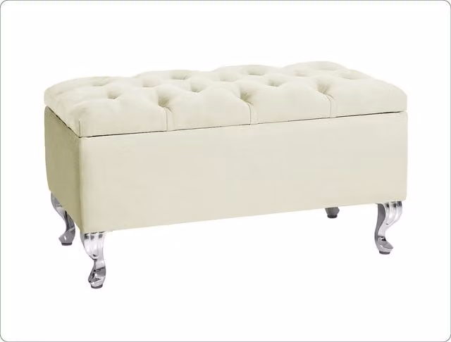 R&M Furnishers Chesterfield Ottoman Storage Bench in Mustard Gold and Cream Tufted Velvet, Width: 120 cm