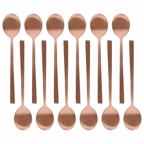 Argon Tableware 12-Piece Stainless Steel Teaspoon Set in Copper Finish – 1