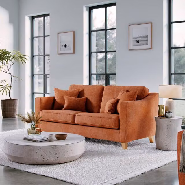 The Great Sofa Company Jackson 3 Seater Chenille Sofa in Terracotta