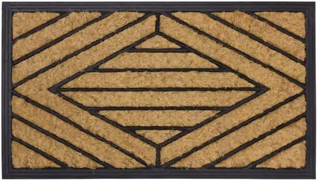 MantraRaj Non-Slip Rectangular Coir and Rubber Doormat, Brown, W: 70 cm, D: 40 cm