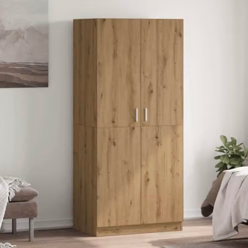vidaXL Scandinavian Style Wardrobe in Brown, W/D/H: 90 x 52 x 200 cm – 2