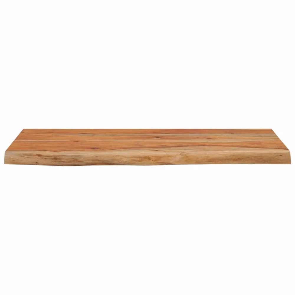 Berkfield Home Rectangular Acacia Solid Wood Wall Shelf with Live Edge, Brown, W: 60 cm, D: 30 cm, H: 2.5 cm – 3