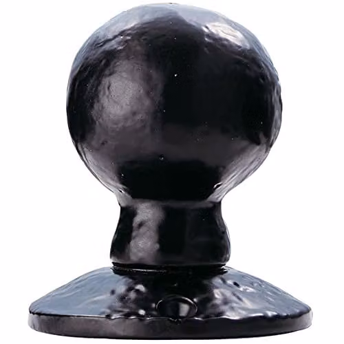 Loops Pair of Black Antique Round Ball Mortice Door Knobs, 60mm Diameter